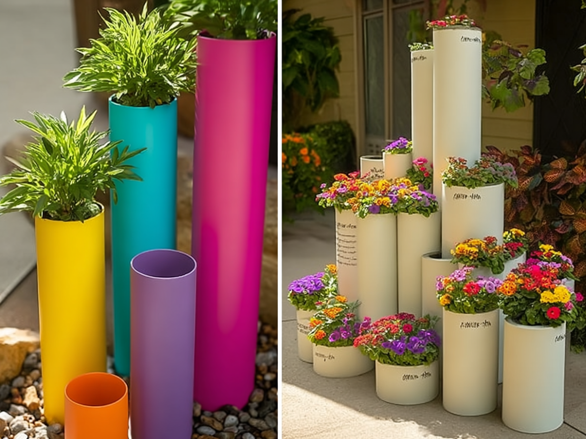 DIY PVC Pipe Garden Vases: