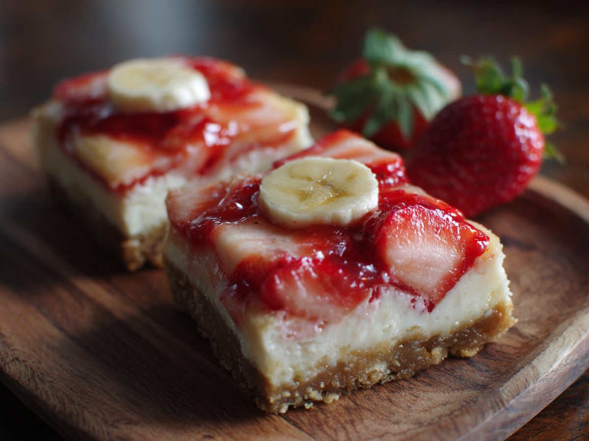 Strawberry Banana Cheesecake Bars
