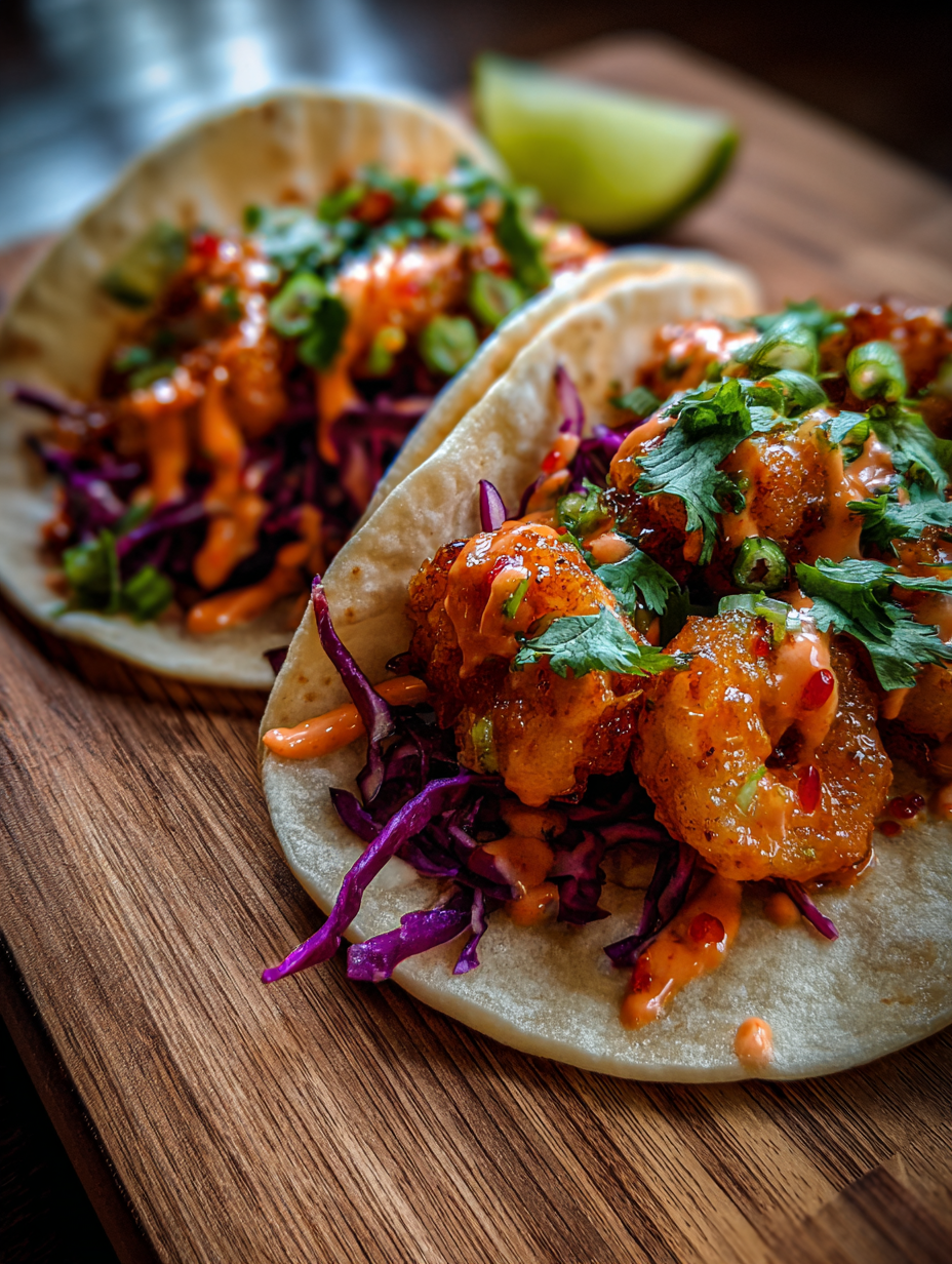 Spicy Bang Bang Shrimp Tacos