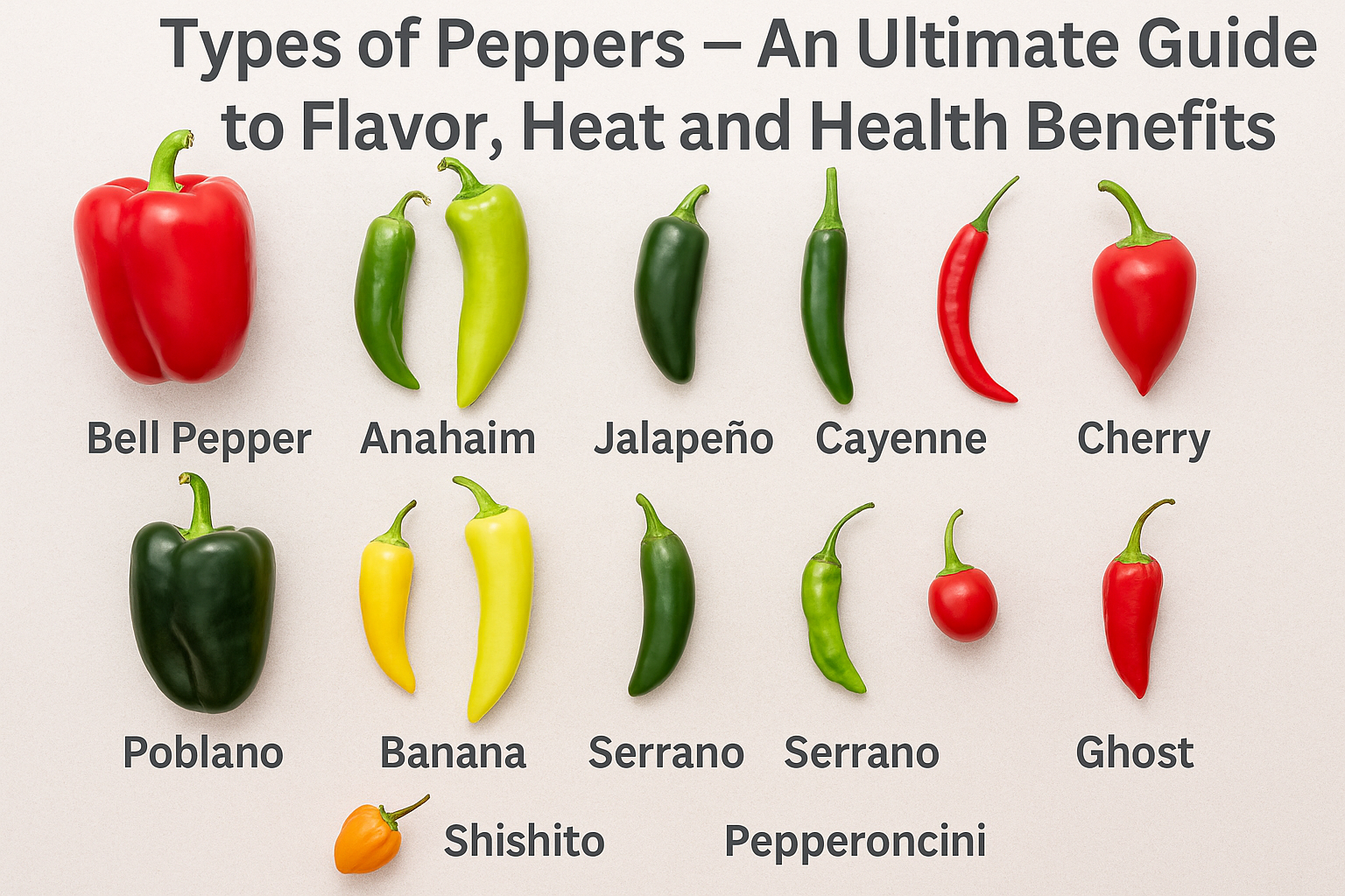 Types of Peppers – An Ultimate Guide to Flavor, Heat and Health Benefits