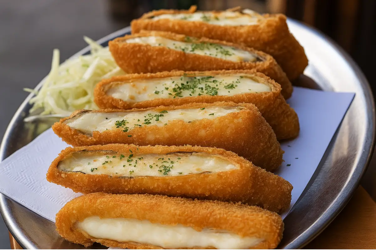 Breaded Stuffed Eggplants with Cheese