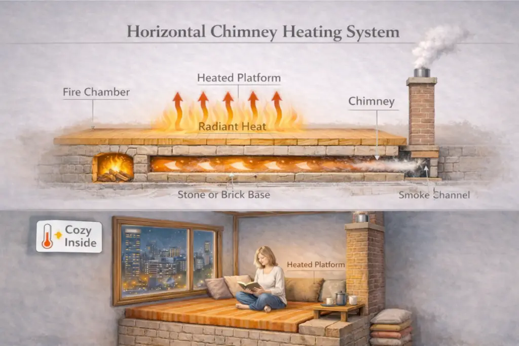Horizontal Chimney Heating System