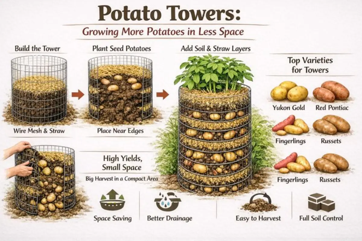 Potato Towers: How to Grow More Potatoes in Less Space 