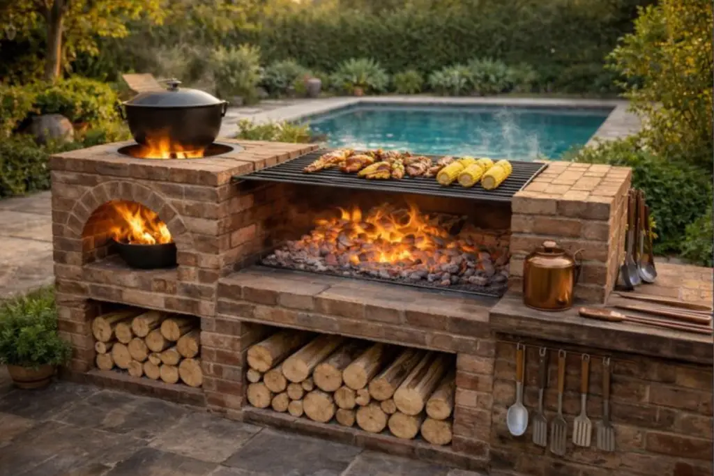outdoor brick barbecue