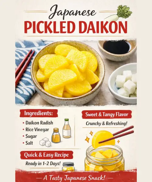 Traditional Japanese Pickled Daikon Radish