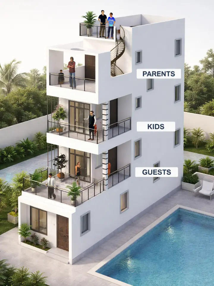 multi level family house design