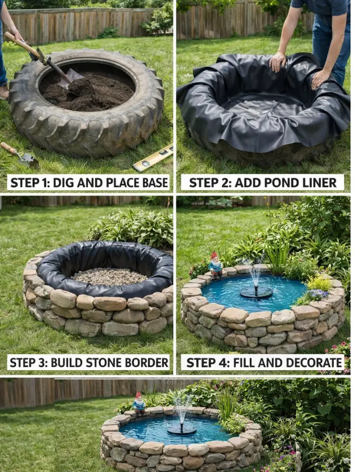 How to Build a DIY Tire Pond: Easy Backyard Garden Water Feature Guide