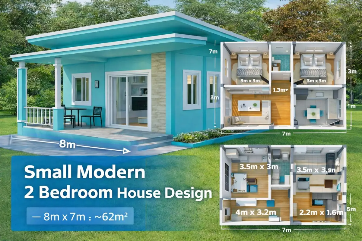small modern 2 bedroom house design