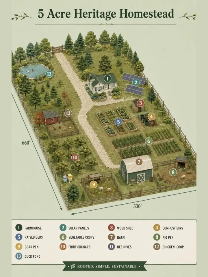 5-acre homestead layout