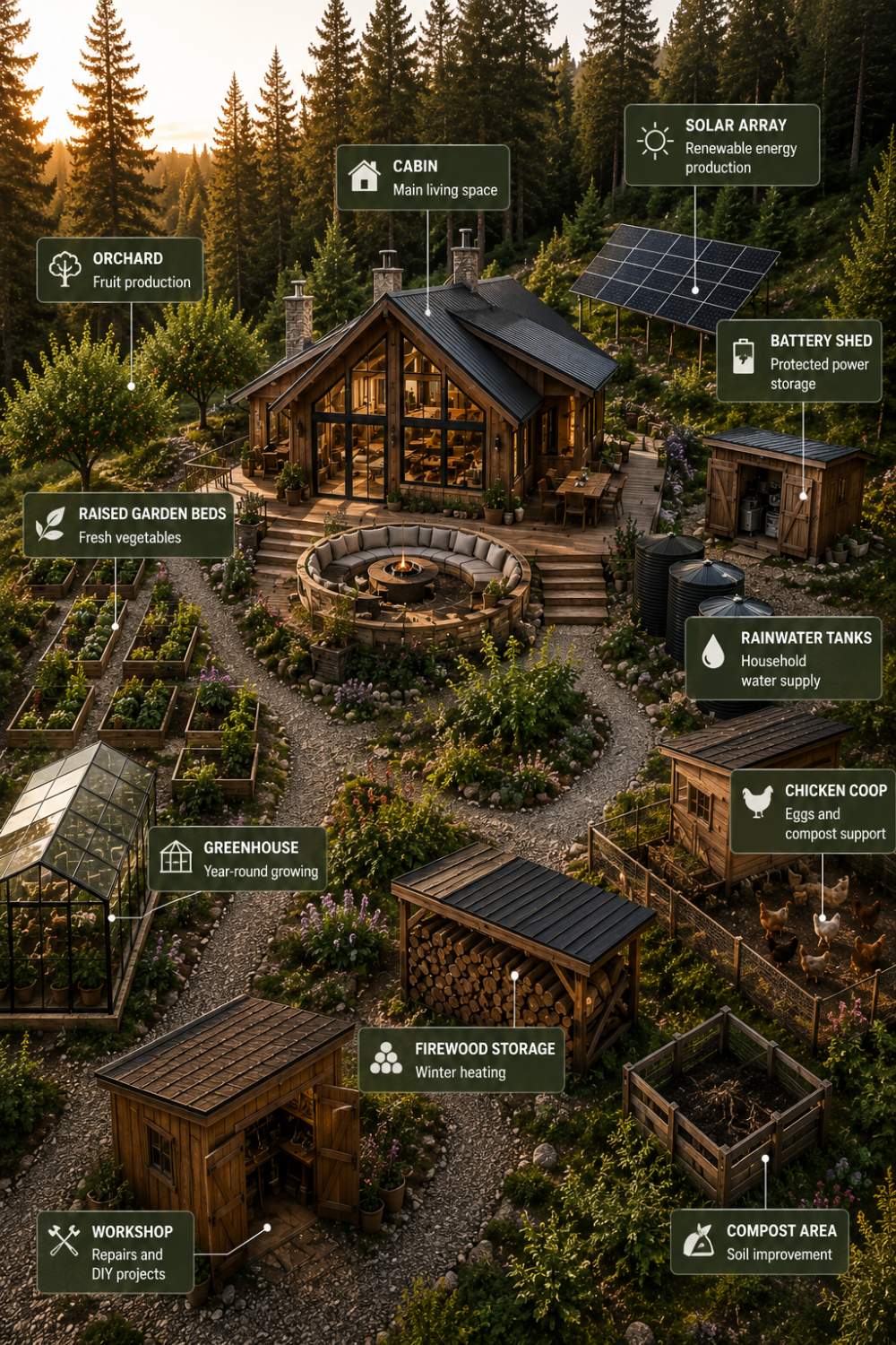 Off-Grid Cabin Layout